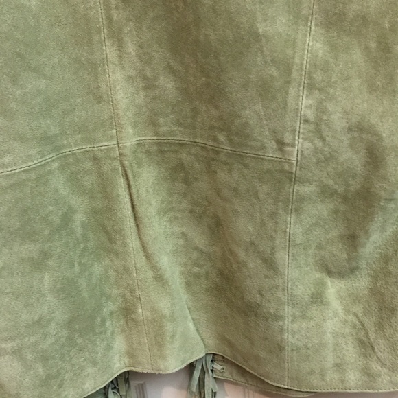 Honeydew Melon Suede Fringe Jacket - Picture 7 of 8
